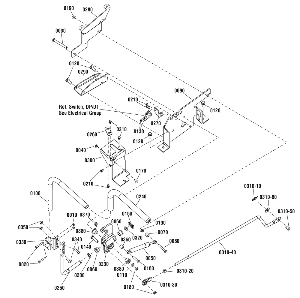 Control Group - Right Hand With Electric Height Of Cut (7502145) Diagram and Parts List for 107280063-7800753A,ZTS7000 2011 Briggs and Stratton Lawn Tractor Accessories